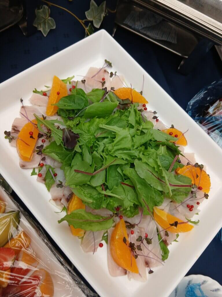 白身魚のカルパッチョオレンジリーフ